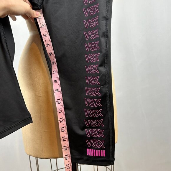 NEW Victoria's Secret Pink Logo Spell Out Capri Black Legging Pants Size Small - Picture 10 of 16